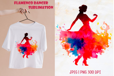 Women dancing flamenco silhouette sublimation