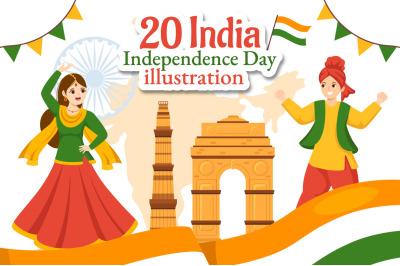 20 Happy Independence Day India Illustration