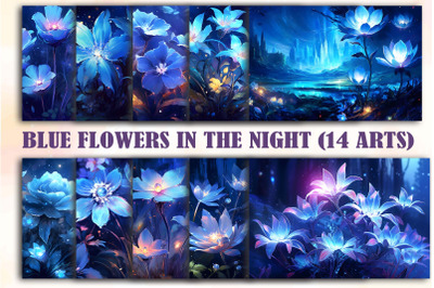 Blue Flowers In The Night Arts Bundle
