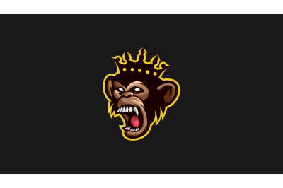 Angry Monkey king head logo template