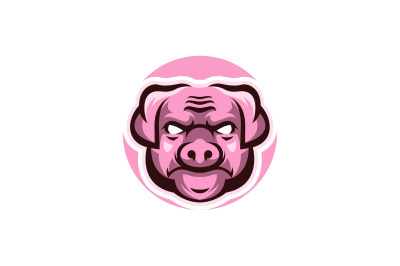 Angry Pig head logo template