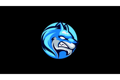 Angry Wolf head logo template