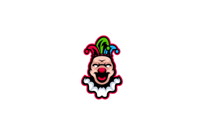 evil clown head logo template