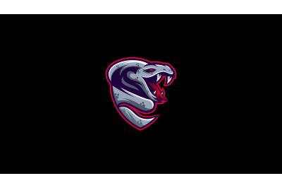 Angry Black King Cobra logo template