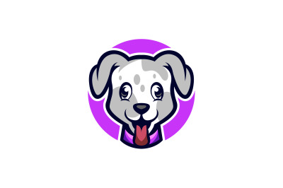 Cute dog or puppy head logo template