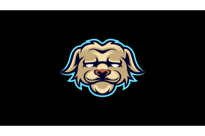 Dog head face logo template