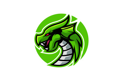 angry dragon head logo template