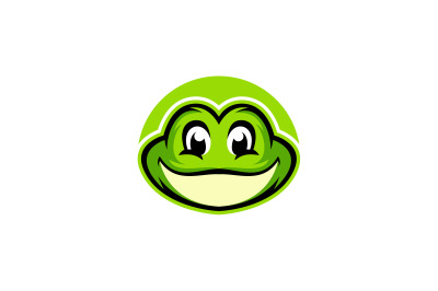 smiling frog head logo template