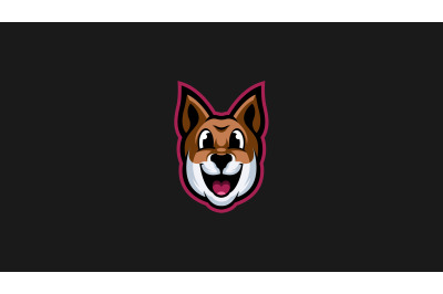 Happy dog face logo template