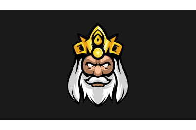 angry evil king head logo template