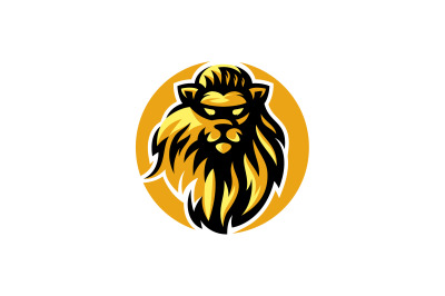 Angry lion head logo template