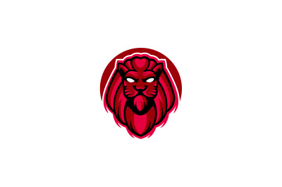 Angry lion head logo template