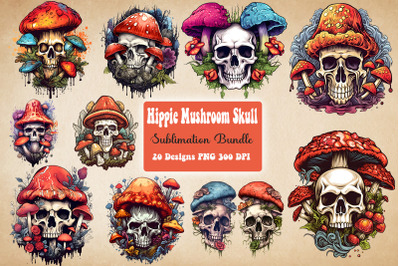 Hippie Mushroom Skull Sublimation Bundle