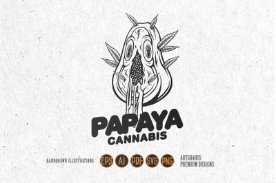 Island sensation papaya cannabis with tropical flavor outline