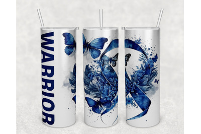 Blue Awareness Ribbon Tumbler Wrap, 20 Oz Skinny Tumbler Sublimation