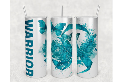 Teal Awareness Ribbon Tumbler Wrap, 20 Oz Skinny Tumbler Sublimation