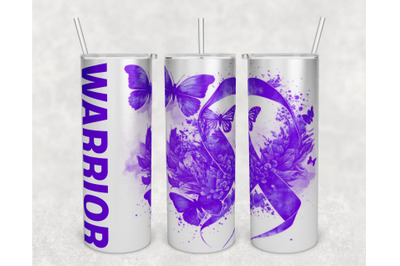 Purple Awareness Ribbon Tumbler Wrap, 20 Oz Skinny Tumbler Sublimation