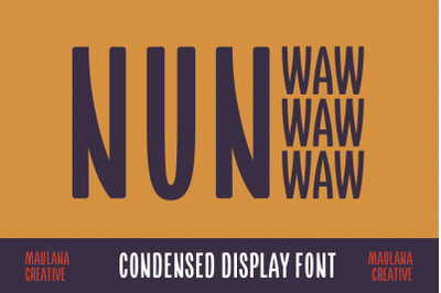 Nun Waw Condensed Sans Font