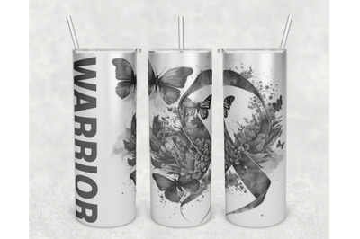 Gray Awareness Ribbon Tumbler Wrap, 20 Oz Skinny Tumbler Sublimation