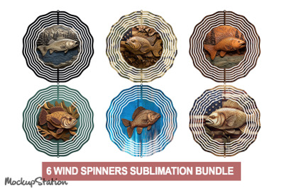 Fishing Wind Spinner PNG Bundle | Fish Wind Spinner Sublimation Design