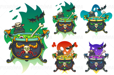 Halloween Cauldron Vector Illustration
