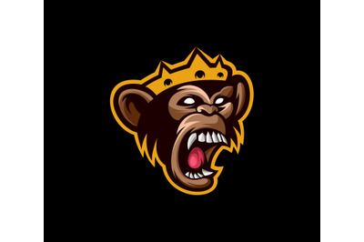 Angry Monkey king head logo template