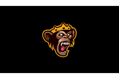 Angry Monkey king head logo template