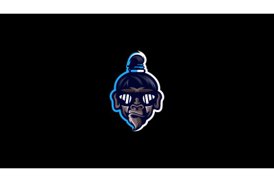 Smart gorilla monkey head logo template