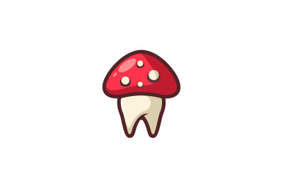 Mushroom teeth shape logo template