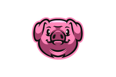 Angry Pig head logo template