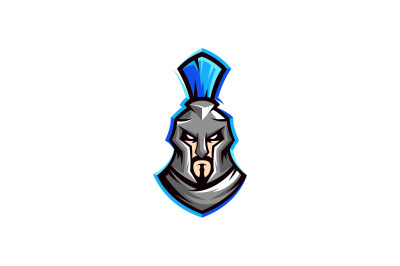Spartan Knight warrior head logo template
