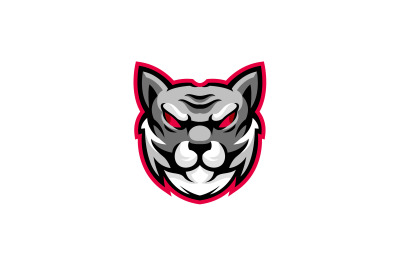 Wild Cat Face head logo template