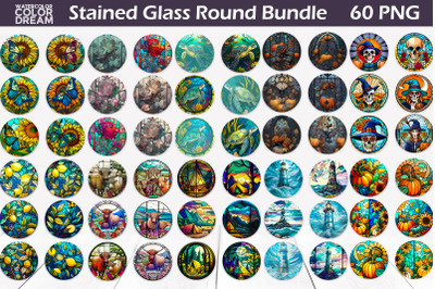 Stained Glass Round PNG | Stained Glass Bundle