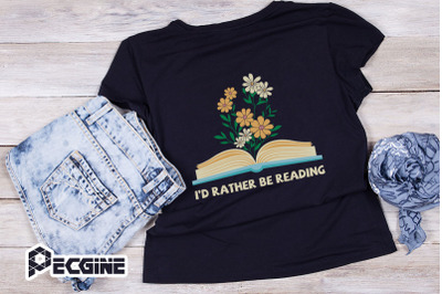 I&#039;d Rather Be Reading Book Floral