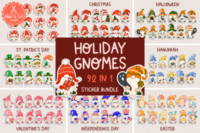 Holiday Gnomes Sticker Bundle | Christmas Gnomes Stickers