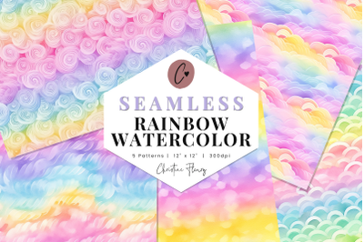 Rainbow Watercolor Patterns Mini Pack