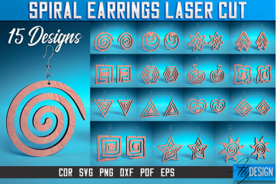 Spiral Earrings Laser Cut SVG | Accessories Laser Cut SVG Design | CNC