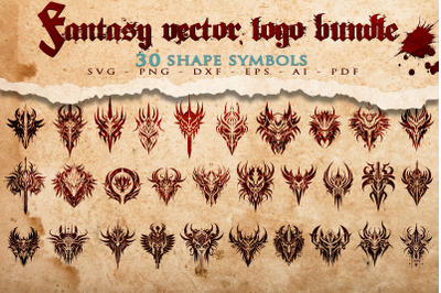 Fantasy vector logo BUNDLE - gaming SVG