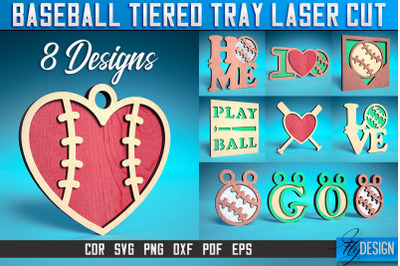 Baseball Tiered Tray Laser Cut SVG | Tiered Tray Laser Cut SVG Design