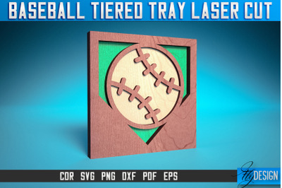 Baseball Tiered Tray Laser Cut SVG | Tiered Tray Laser Cut SVG Design