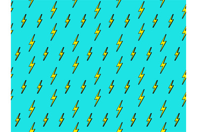 Lightning pattern. Retro abstract seamless print of fast energy bolt,