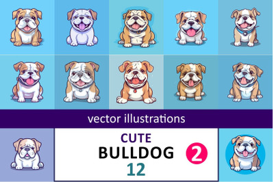 Bulldog. Cute cartoon character