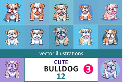 Bulldog Cute cartoon character