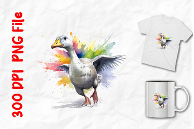 Rainbow Angry Goose Running