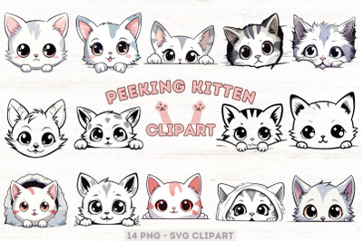 Peeking Kitten Cute Cat Clipart