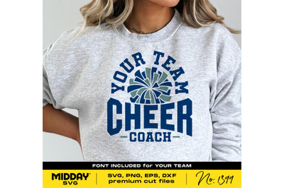 Cheer Coach Svg, Png Dxf Eps, Cheerleader Coach Shirt, Pom Pom Svg Png