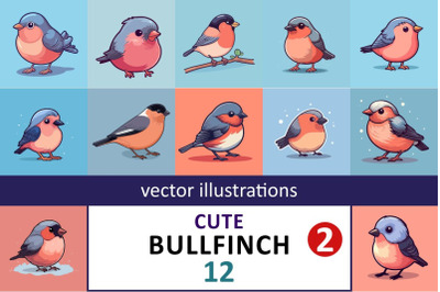 Bird bullfinch cartoon character