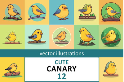 Bird canary cartoon character