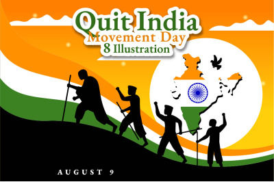 8 Quit India Movement Day Illustration