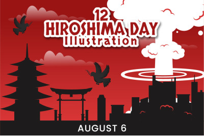 12 Hiroshima Day Vector Illustration